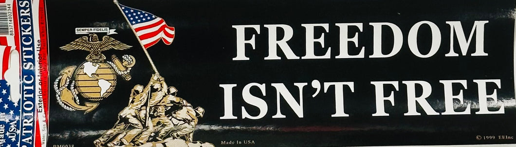 FREEDOM ISN'T FREE USMC STICKER