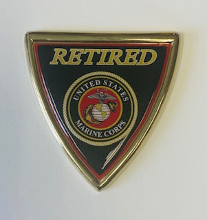 USMC CHROME AUTO EMBLEM - RETIRED