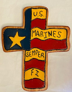 US MARINE SEMPER FI WOODEN CROSS