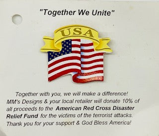 USA FLAG TOGETHER WE UNITE PIN