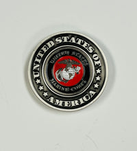 Load image into Gallery viewer, MAGNETIC COLLECTION COIN W/REMOVABLE USMC MEDALLIAN
