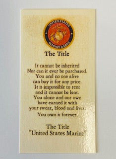 USMC THE TITLE CARD