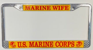 USMC MARINE WIFE LICENSE PLATE FRAME