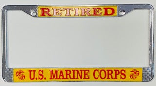 USMC  RETIRED LICENSE PLATE FRAME