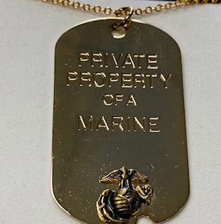 U.S. MARINE CORPS PRIVATE PROPERTY OF A MARINE DOG TAG NECKLACE