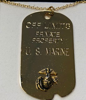 U.S. MARINE CORPS OFF LIMITSPRIVATE PROPERTY DOG TAG NECKLACE