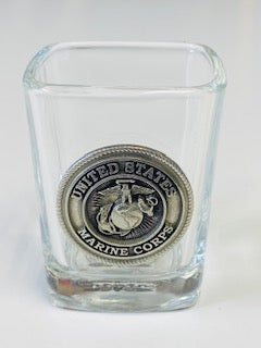 U.S. MARINE CORPS SQUARE SHOT GLASS