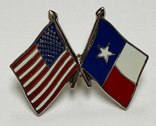 CROSS FLAGS USA/TX PIN