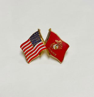 USMC/US FLAG CROSSFLAG PIN