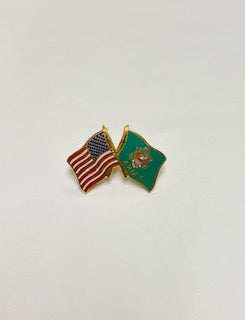 U.S. FLAG AND ARMY CROSS FLAGS LAPEL PIN